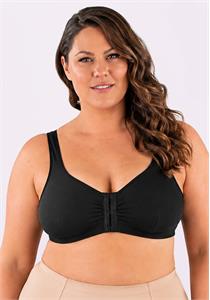 90% Cotton Front Close Bra Black